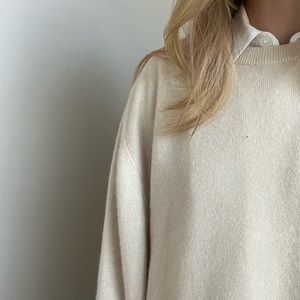 Cream Cashmere Crew Sweater